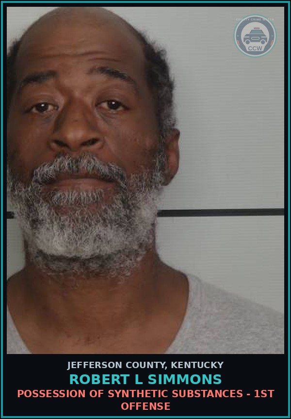 Booking mugshot of Robert L Simmons in Jefferson County