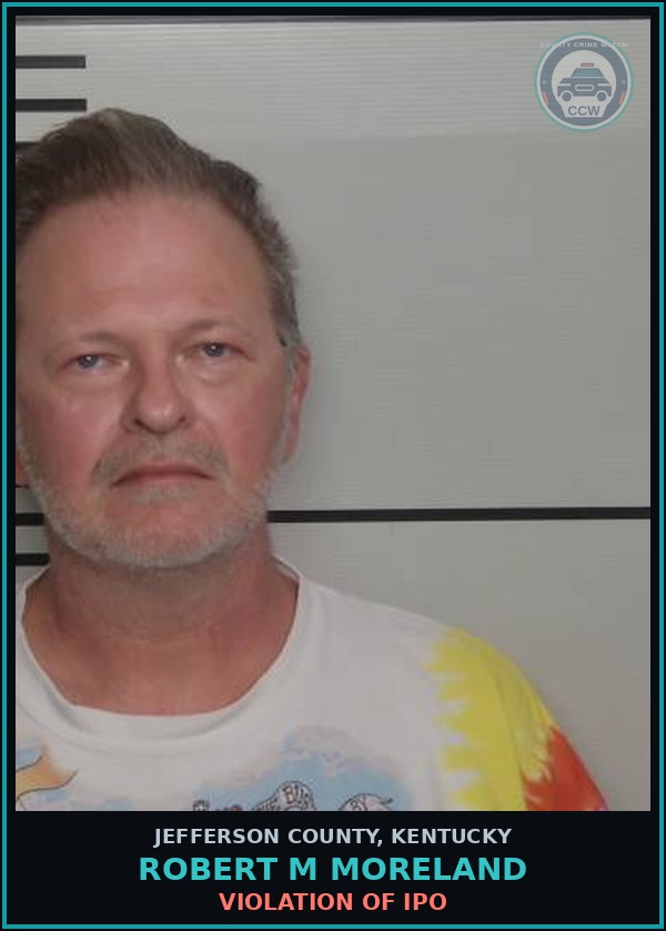 Booking mugshot of Robert M Moreland in Jefferson County