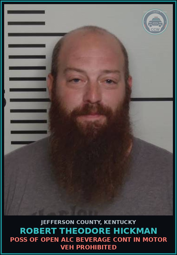 Booking mugshot of Robert Theodore Hickman in Jefferson County