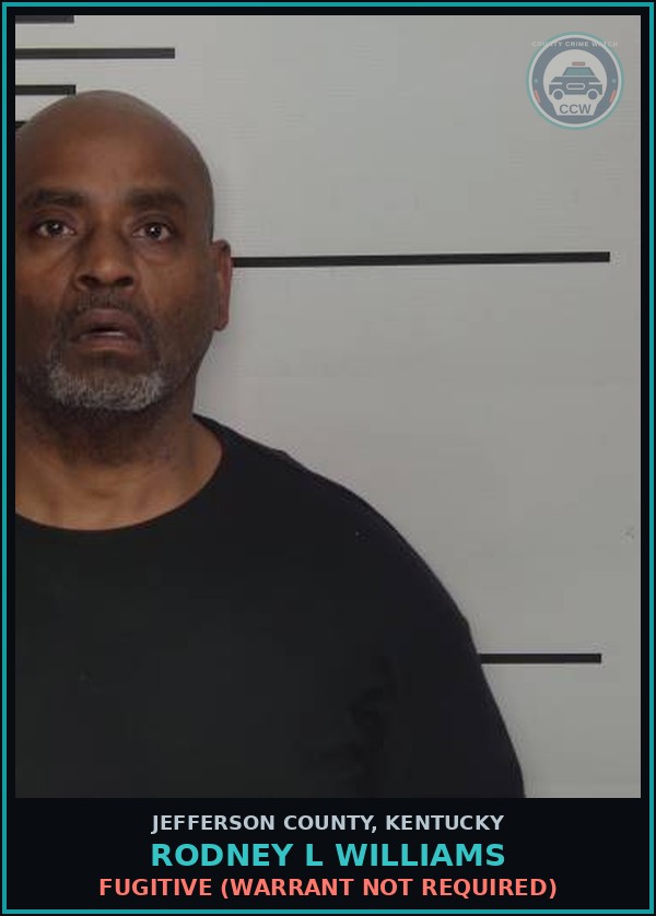 Booking mugshot of Rodney L Williams in Jefferson County