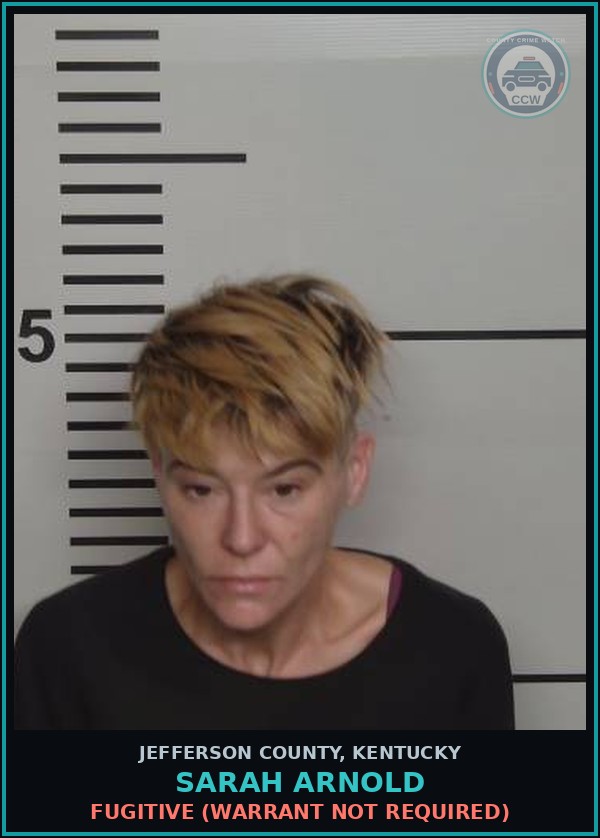 Booking mugshot of Sarah Arnold in Jefferson County
