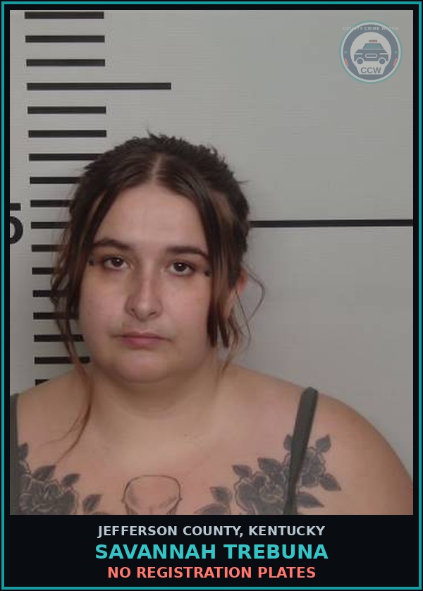 Booking mugshot of Savannah Trebuna in Jefferson County