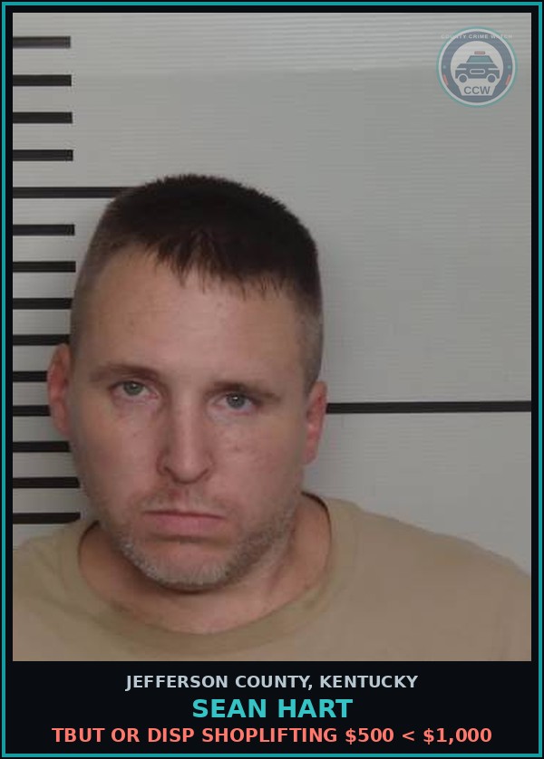 Booking mugshot of Sean Hart in Jefferson County