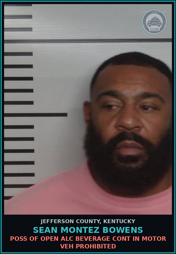 Booking mugshot of Sean Montez Bowens in Jefferson County