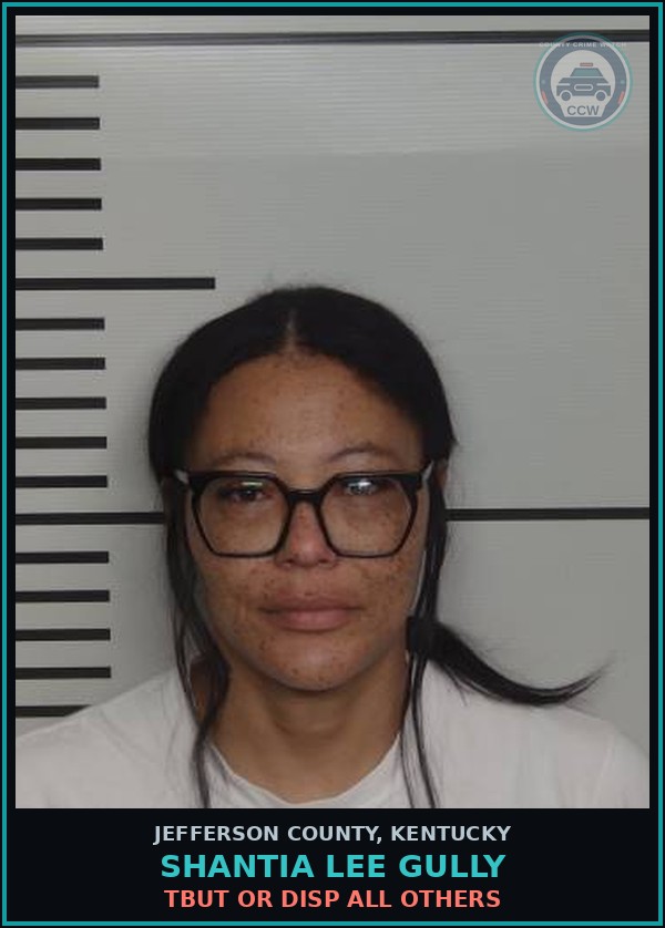 Booking mugshot of Shantia Lee Gully in Jefferson County