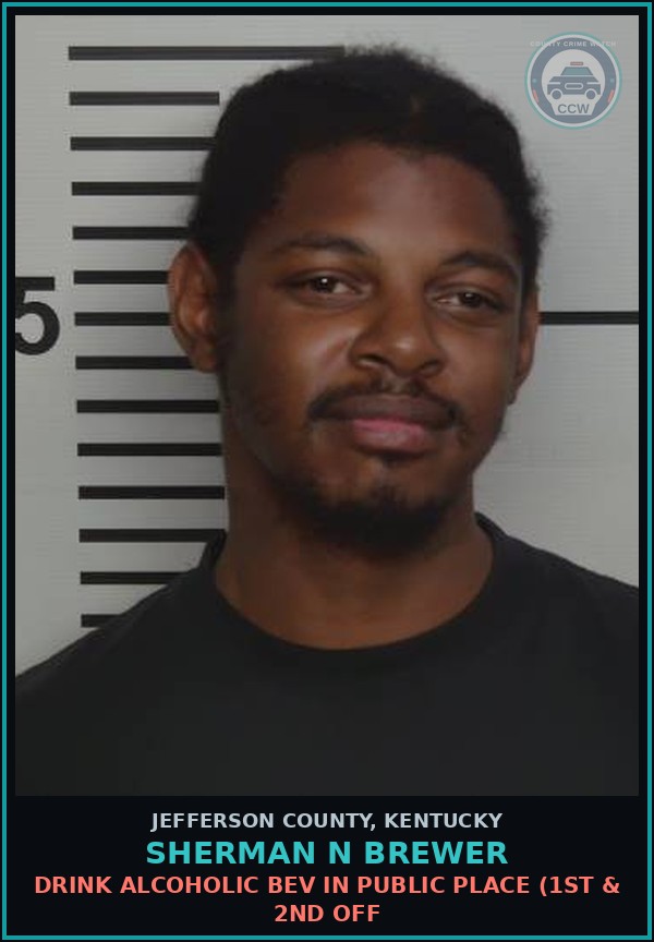Booking mugshot of Sherman N Brewer in Jefferson County