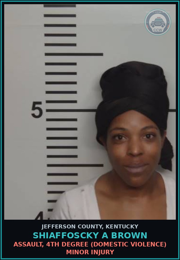 Booking mugshot of Shiaffoscky A Brown in Jefferson County