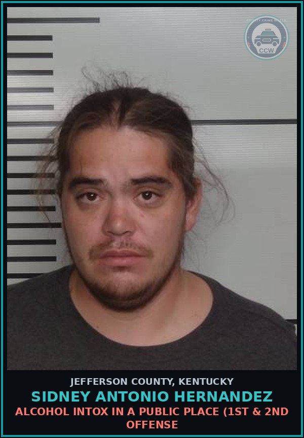 Booking mugshot of Sidney Antonio Hernandez in Jefferson County