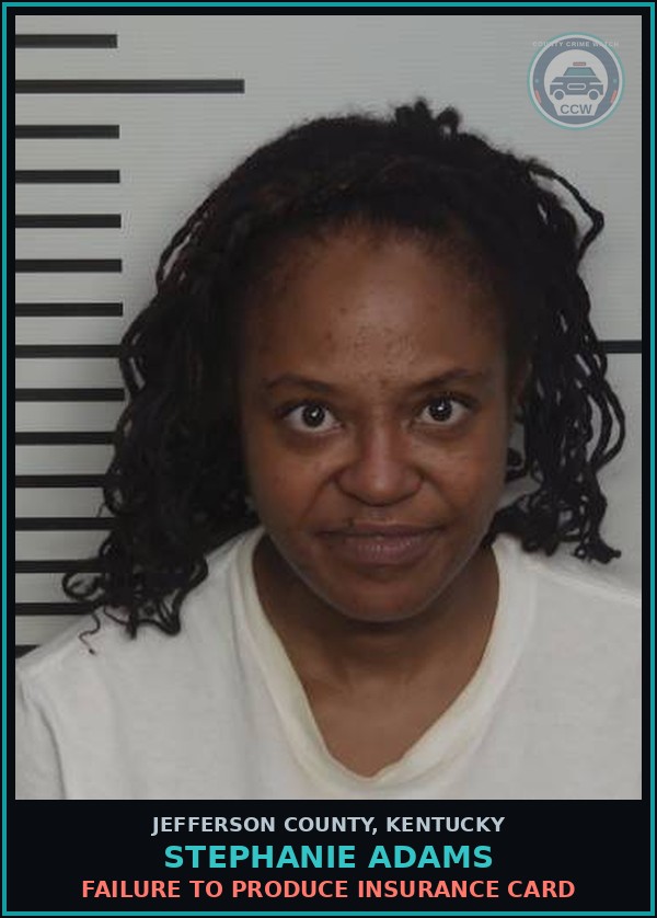 Booking mugshot of Stephanie Adams in Jefferson County