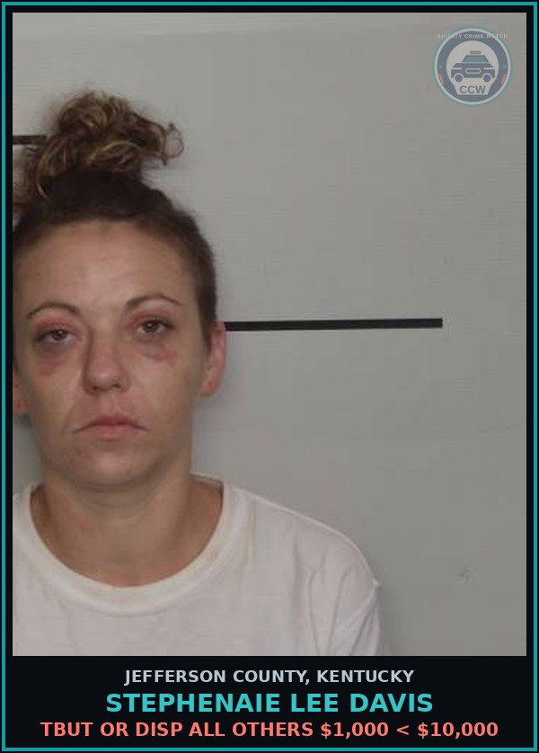 Booking mugshot of Stephenaie Lee Davis in Jefferson County