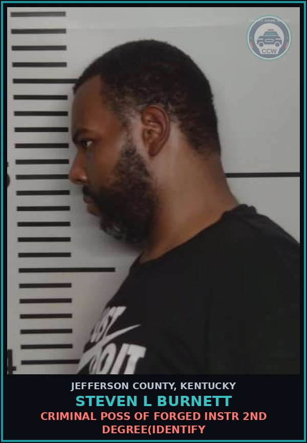 Booking mugshot of Steven L Burnett in Jefferson County