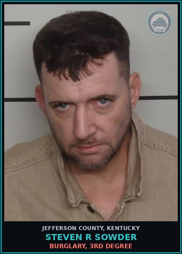 Booking mugshot of Steven R Sowder in Jefferson County