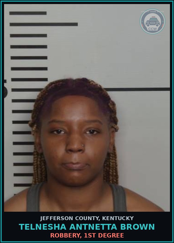 Booking mugshot of Telnesha Antnetta Brown in Jefferson County