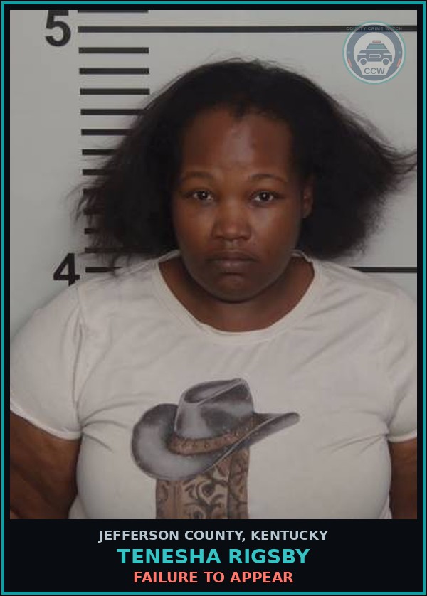 Booking mugshot of Tenesha Rigsby in Jefferson County