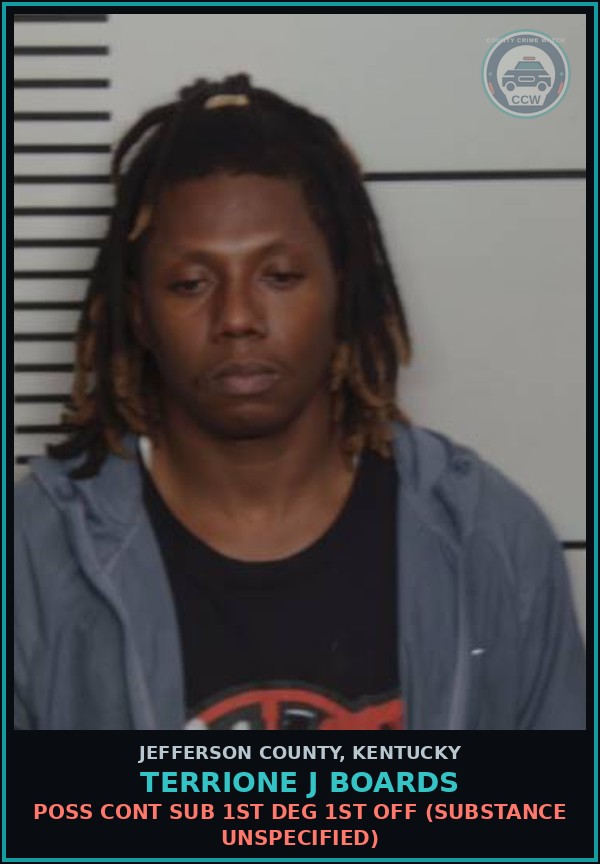 Booking mugshot of Terrione J Boards in Jefferson County