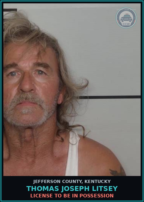 Booking mugshot of Thomas Joseph Litsey in Jefferson County