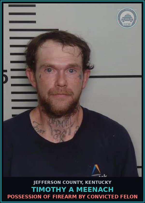 Booking mugshot of Timothy A Meenach in Jefferson County