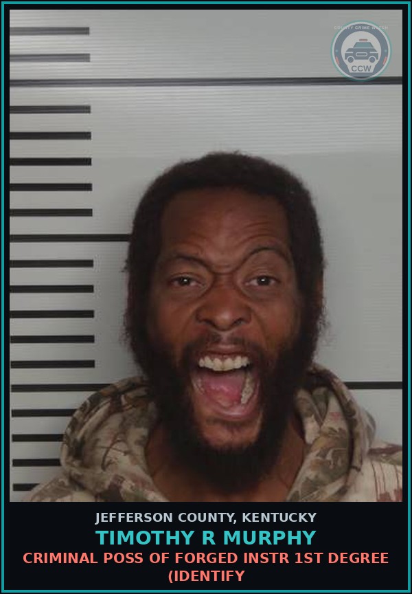 Booking mugshot of Timothy R Murphy in Jefferson County