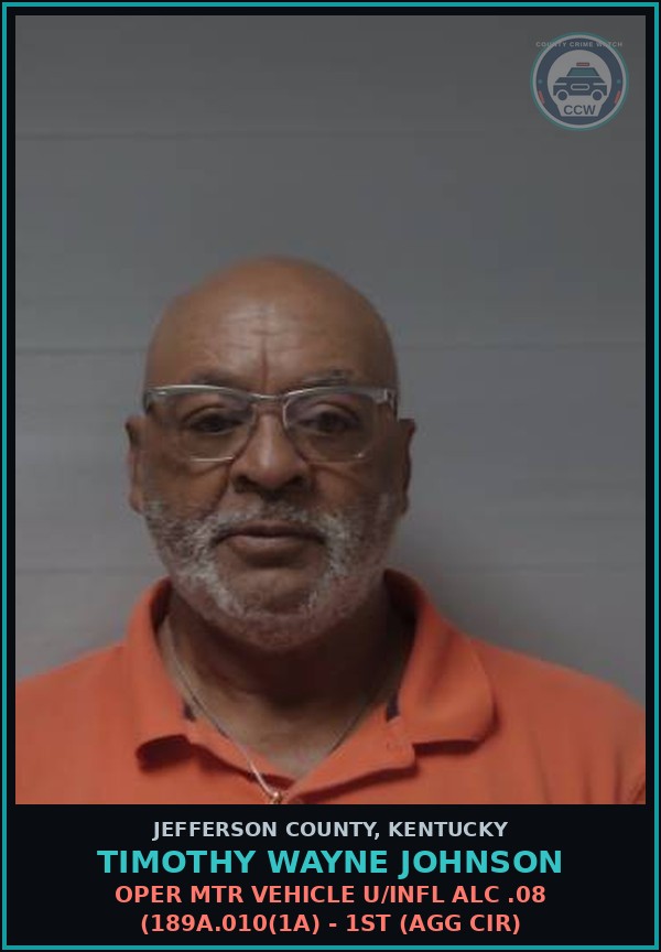 Booking mugshot of Timothy Wayne Johnson in Jefferson County