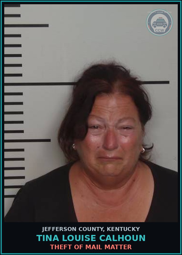 Booking mugshot of Tina Louise Calhoun in Jefferson County