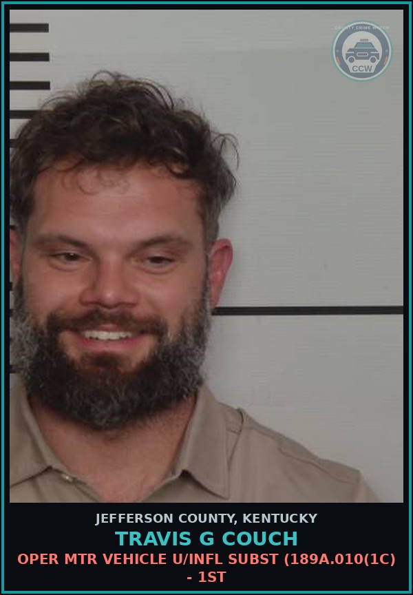 Booking mugshot of Travis G Couch in Jefferson County
