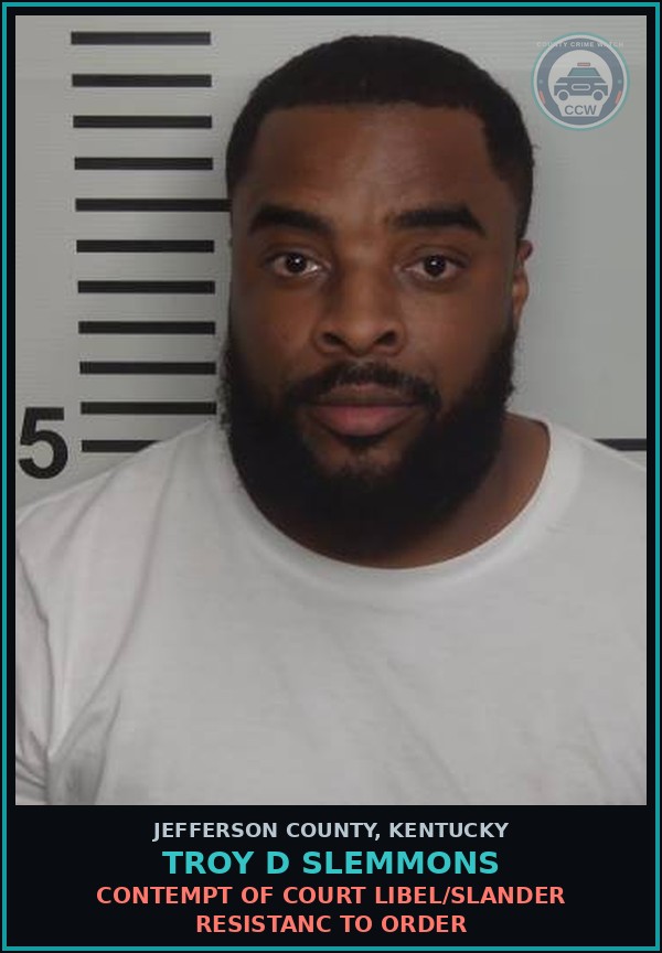 Booking mugshot of Troy D Slemmons in Jefferson County