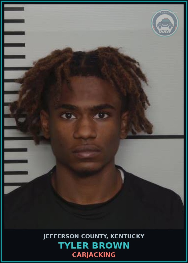 Booking mugshot of Tyler Brown in Jefferson County