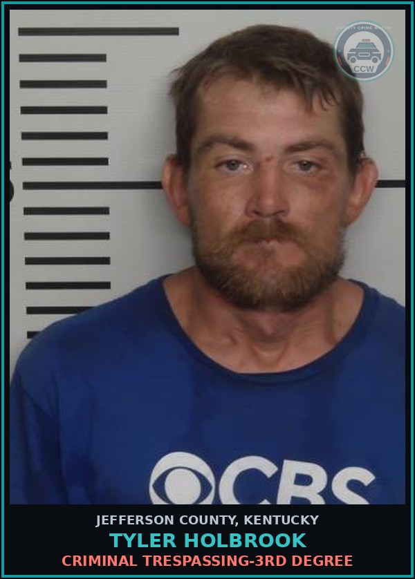 Booking mugshot of Tyler Holbrook in Jefferson County