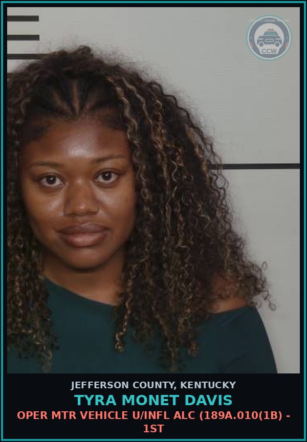 Booking mugshot of Tyra Monet Davis in Jefferson County