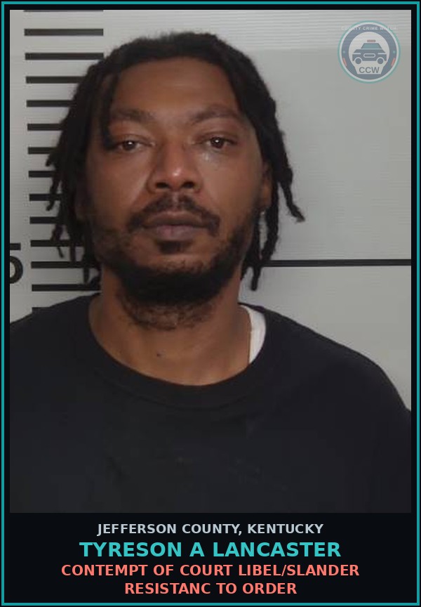 Booking mugshot of Tyreson A Lancaster in Jefferson County