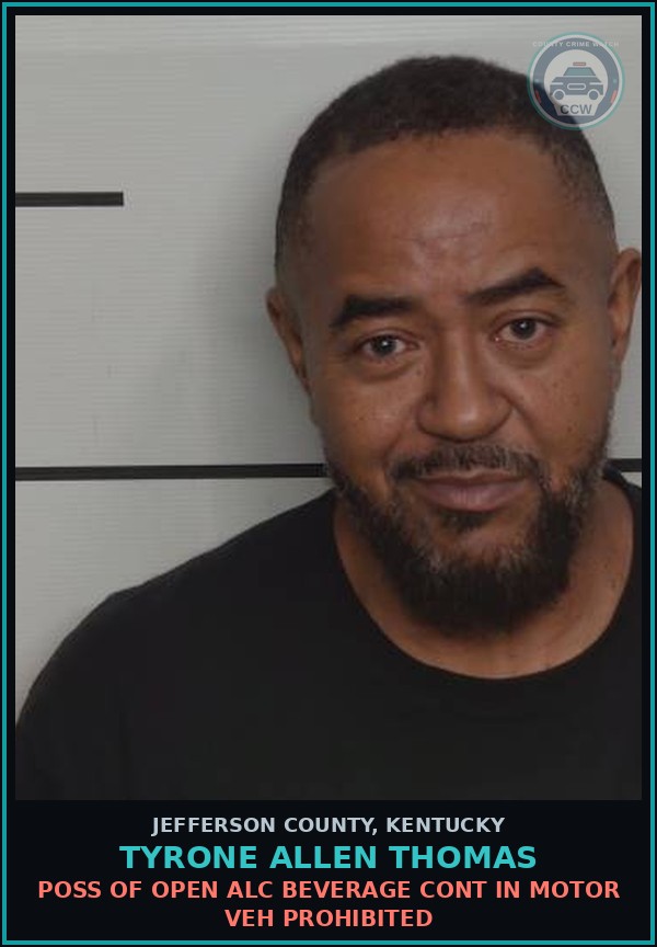 Booking mugshot of Tyrone Allen Thomas in Jefferson County