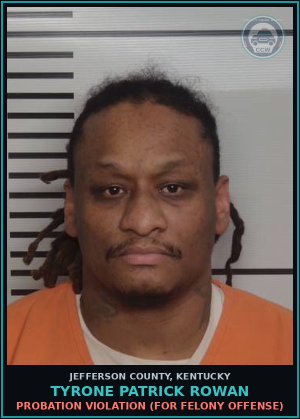 Booking mugshot of Tyrone Patrick Rowan in Jefferson County
