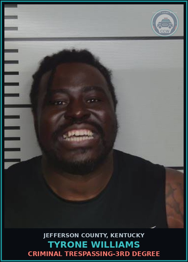 Booking mugshot of Tyrone Williams in Jefferson County