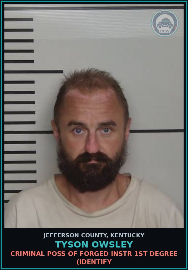 Booking mugshot of Tyson Owsley in Jefferson County