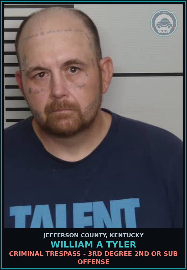 Booking mugshot of William A Tyler in Jefferson County