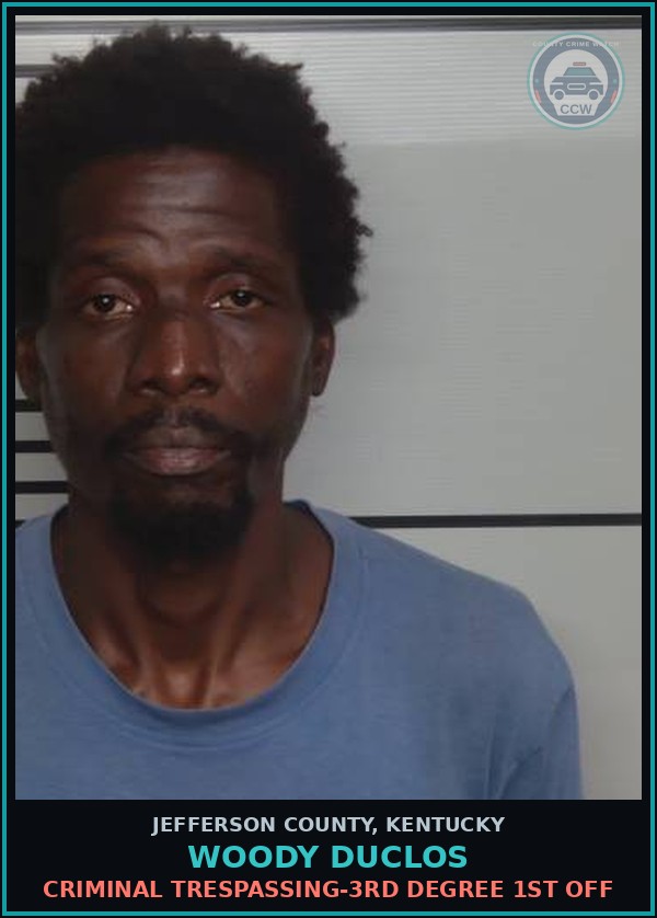 Booking mugshot of Woody Duclos in Jefferson County