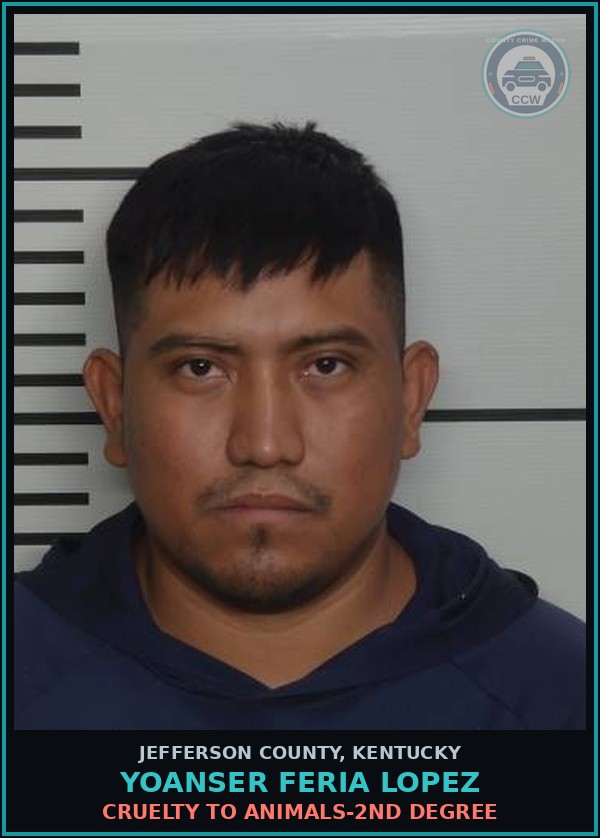 Booking mugshot of Yoanser Feria Lopez in Jefferson County