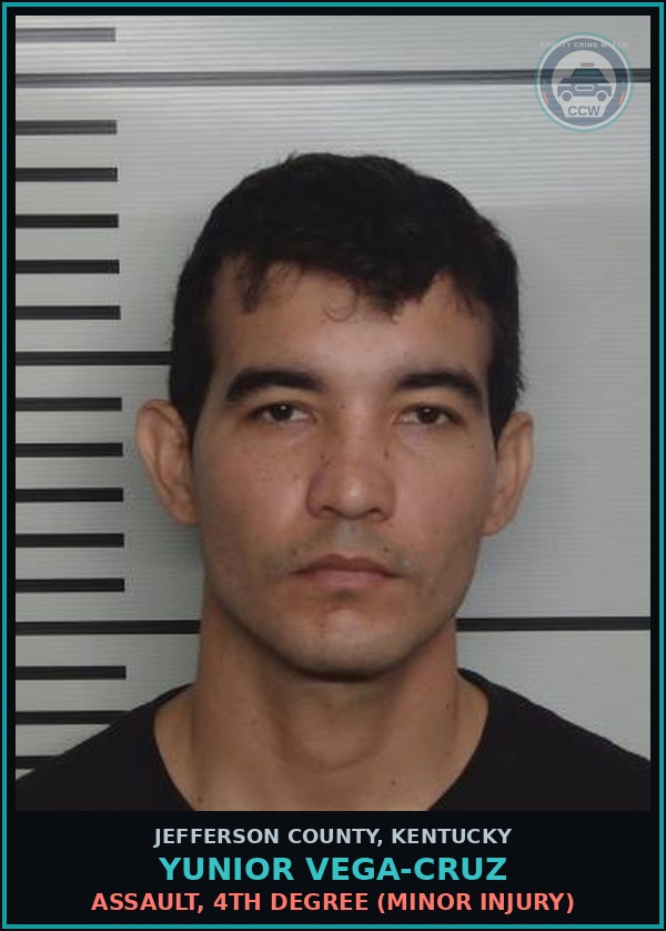 Booking mugshot of Yunior Vega-Cruz in Jefferson County