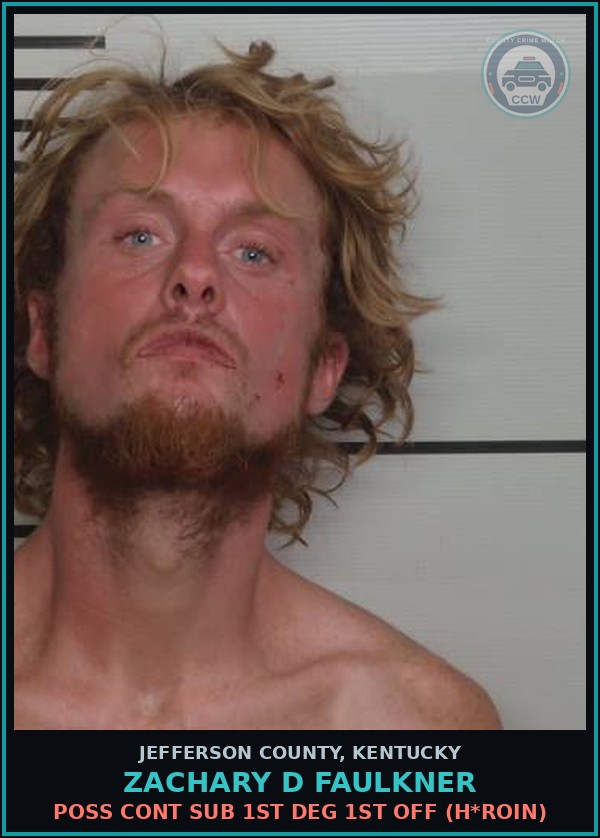 Booking mugshot of Zachary D Faulkner in Jefferson County