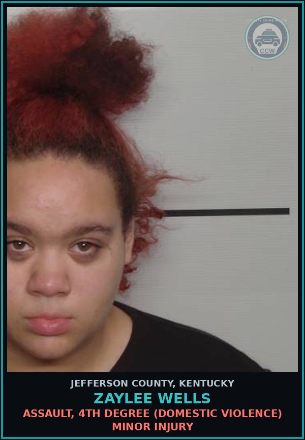 Booking mugshot of Zaylee Wells in Jefferson County