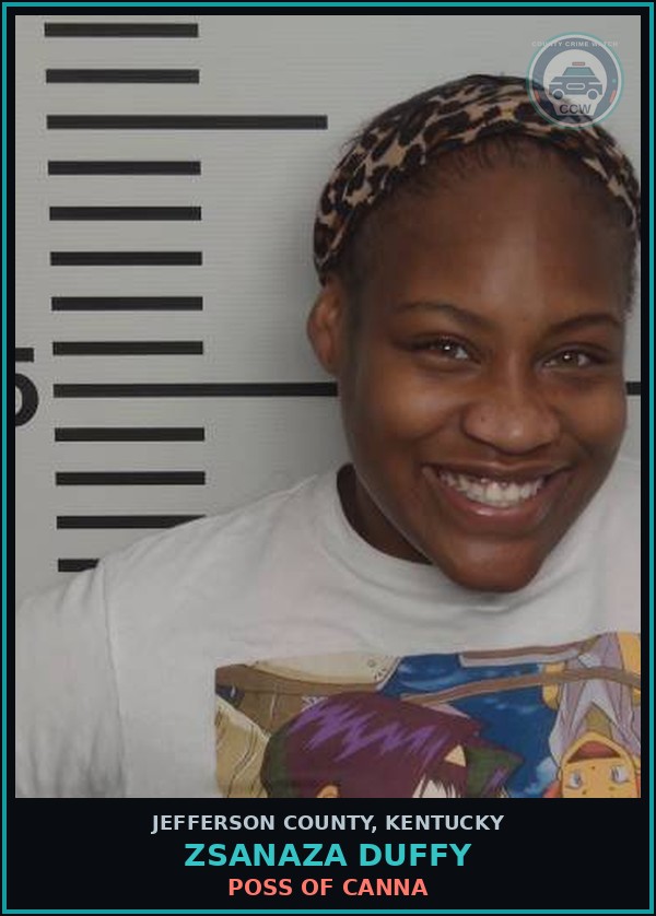 Booking mugshot of Zsanaza Duffy in Jefferson County