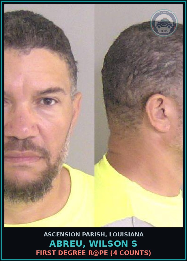 Booking mugshot of Abreu, Wilson S in Ascension Parish