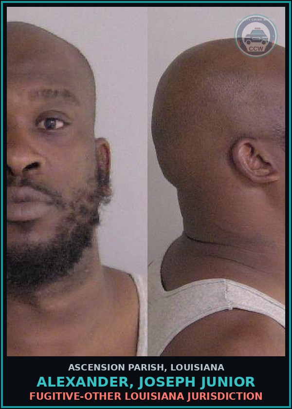 Booking mugshot of Alexander, Joseph Junior in Ascension Parish