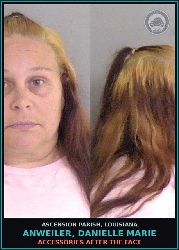 Booking mugshot of Anweiler, Danielle Marie in Ascension Parish