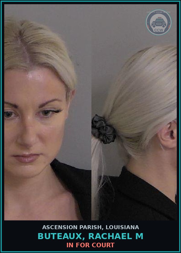Booking mugshot of Buteaux, Rachael M in Ascension Parish