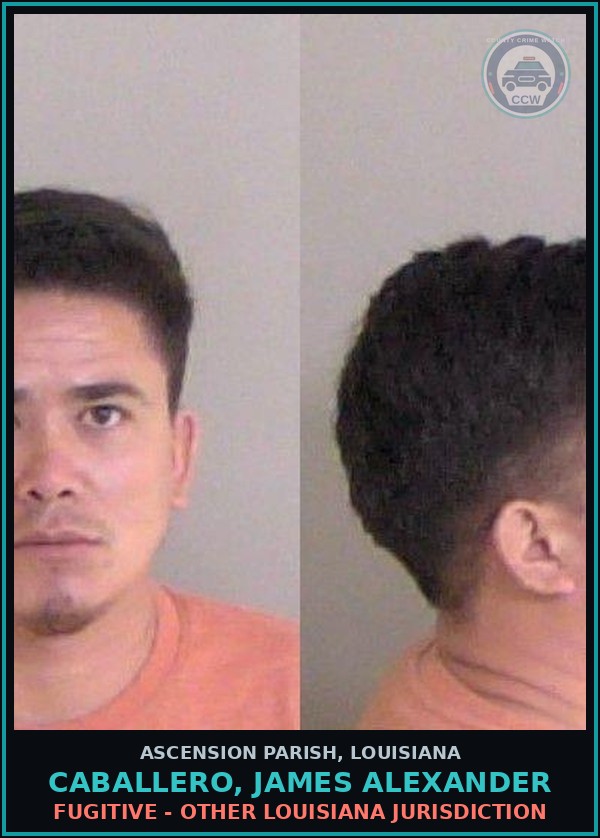 Booking mugshot of Caballero, James Alexander in Ascension Parish