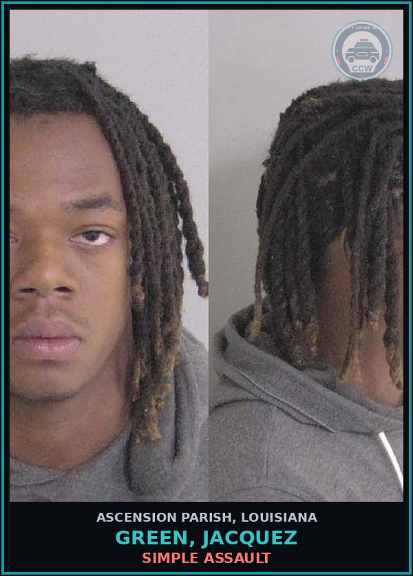 Booking mugshot of Green, Jacquez in Ascension Parish