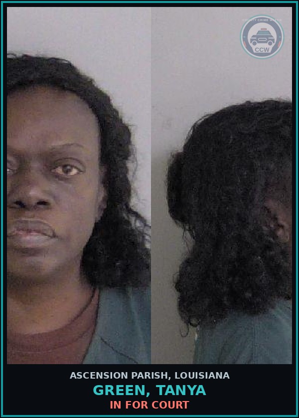Booking mugshot of Green, Tanya in Ascension Parish