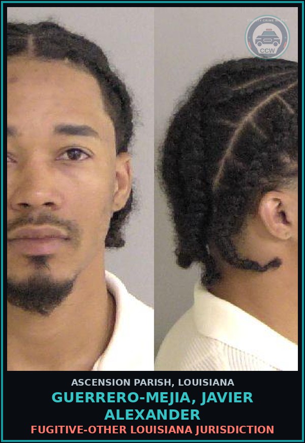 Booking mugshot of Guerrero-Mejia, Javier Alexander in Ascension Parish