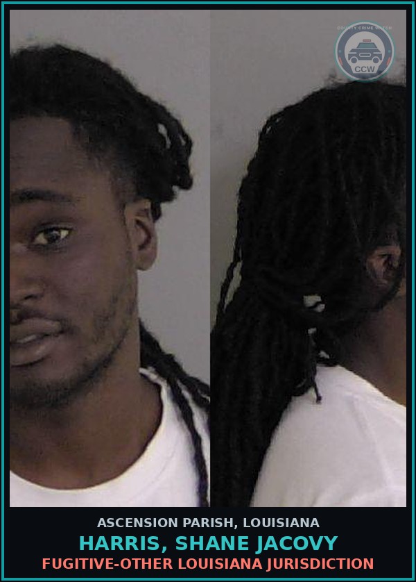 Booking mugshot of Harris, Shane Jacovy in Ascension Parish